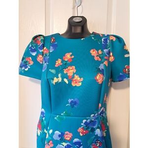 Calvin Klein Floral Teal Dress Size 4